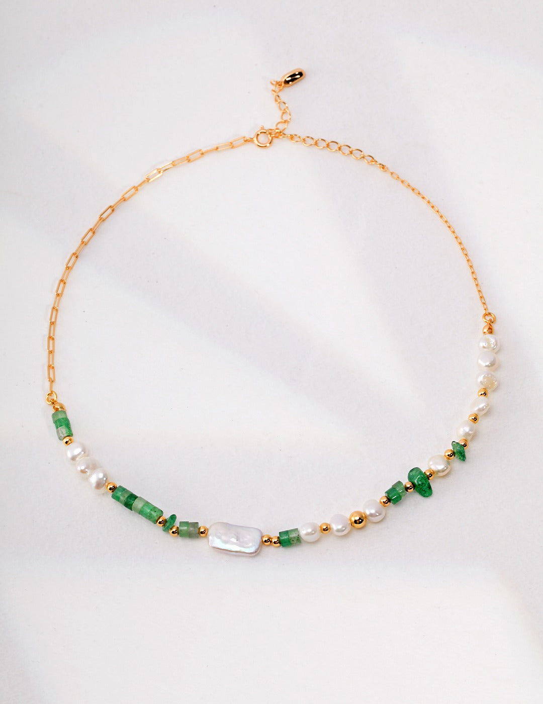 Pearl Necklace with Aventurine