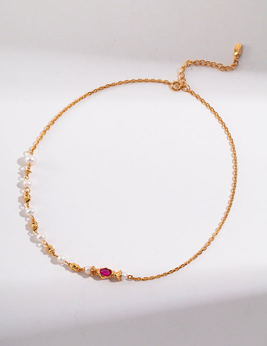 Pearl Necklace with Zircon